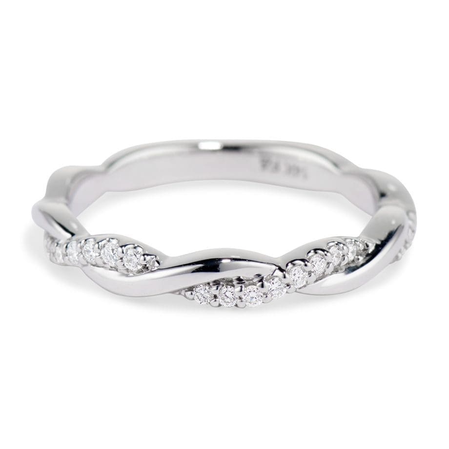 woven diamond wedding band
